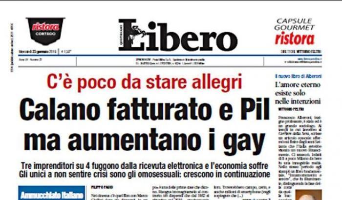 'Libero' risponde alle critiche sul titolo omofobo: "Siamo vittime del pregiudizio" (facce di bronzo)