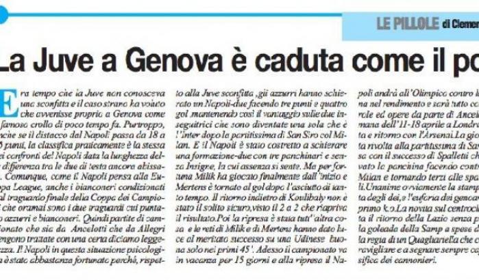 Pubblicato il titolo più di cattivo gusto della storia: "La Juve a Genova è caduta come il ponte"