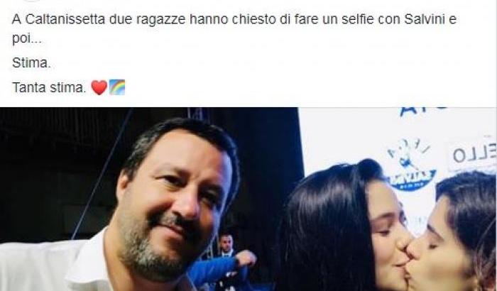 Salvini e il bacio lesbo