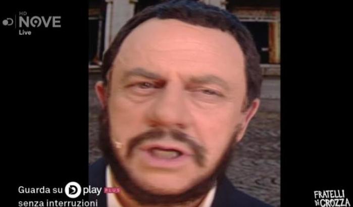 Crozza in versione Salvini: "Chi di selfie ferisce, di selfie perisce"