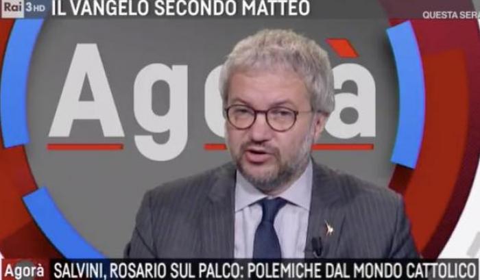 Borghi l'adulatore: "Mi fa piacere che Salvini si sia affidato alla Madonna"