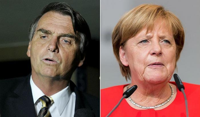 Jair Bolsonaro e Angela Merkel