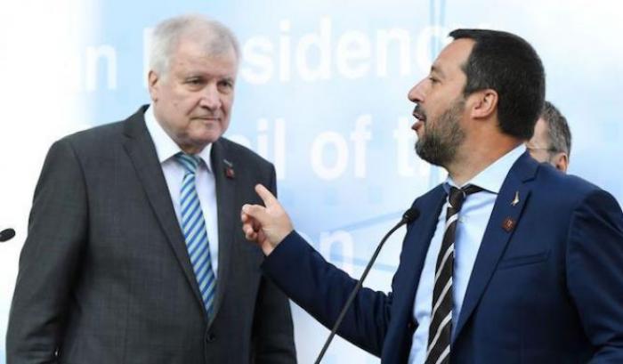 Il Ministro degli Interni tedesco Horst Seehofer e Matteo Salvini