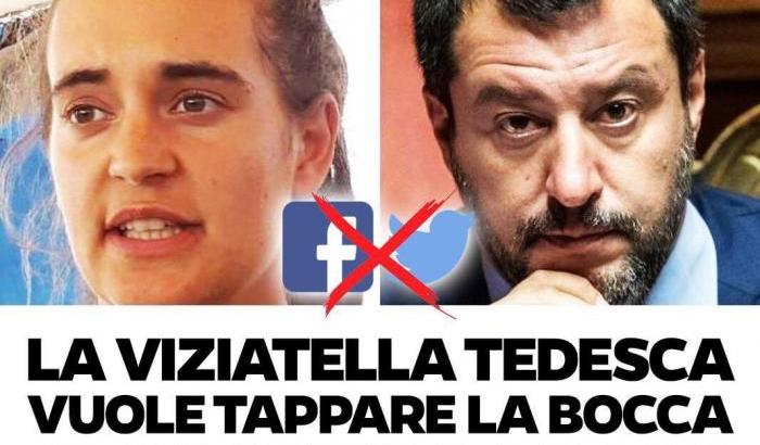 I manifesti di Salvini contro Carola