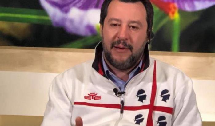 Salvini durante la campagna elettorale per le regionali sarde