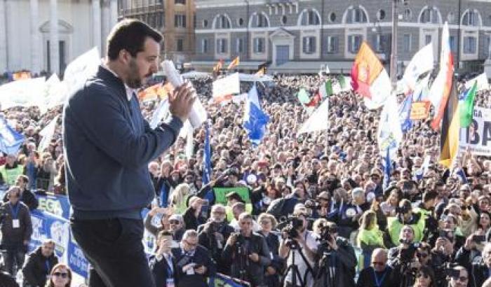 Un comizio di Salvini