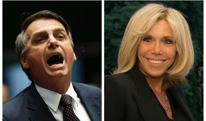 Bolsonaro e Brigitte Macron