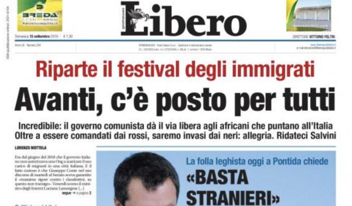 Nuove provocazioni xenofobe di Feltri: i migranti accostati a "cani e porci"