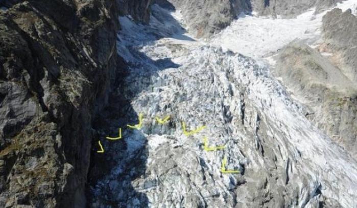Il ghiacciaio Planpincieux sul Monte Bianco
