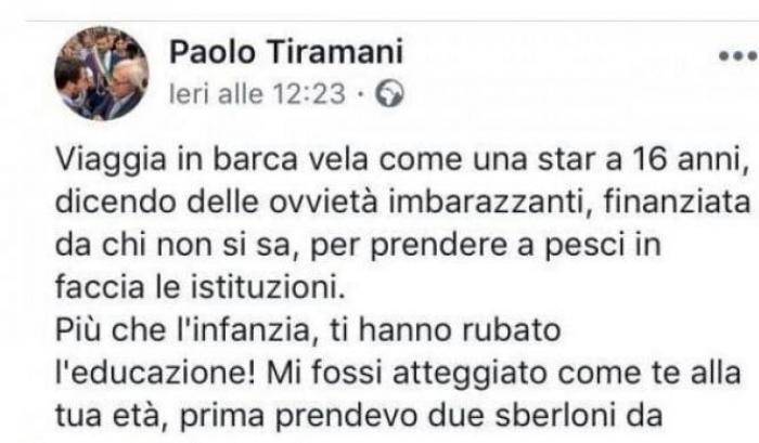 L'attacco volgare del deputato leghista a Greta: "Al tuo posto i miei mi avrebbero preso a calci nel sedere"