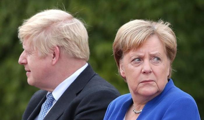 Boris Johnson e Angela Merkel