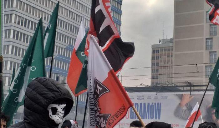I fascisti di Forza Nuova a Varsavia alla manifestazione sovranista e anti-semita