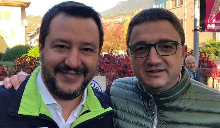 Salvini con il presidente della provincia di Trento Maurizio Fugatti