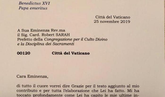 Celibato: Ratzinger nega di aver scritto un libro con il cardinale Sarah