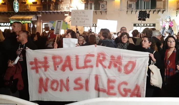 Contestazioni di Salvini a Palermo