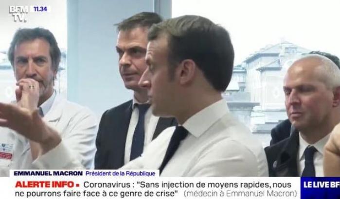 Macron all'ospedale di Parigi La Pitie-Salpetriere