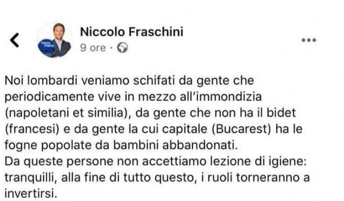 Il 'lumbard' mostra il volto della destra padana: "Noi schifati dai napoletani che vivono nell'immondizia"