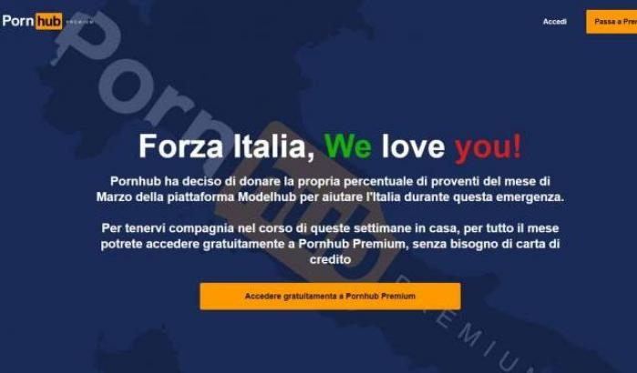 PornHub 'regala' Premium agli italiani per la quarantena: tutti i video gratis fino al 3 aprile