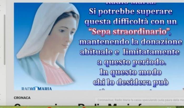 Vergognosa Radio Maria: chiede donazioni ai suoi ascoltatori mentre il Papa invita ad aiutare la Caritas