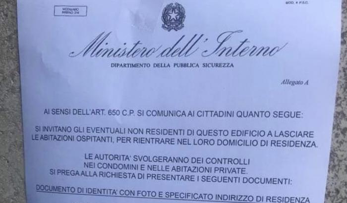 Il falso volantino del Viminale