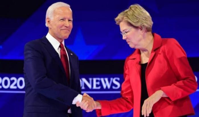 Elizabeth Warren e Joe Biden