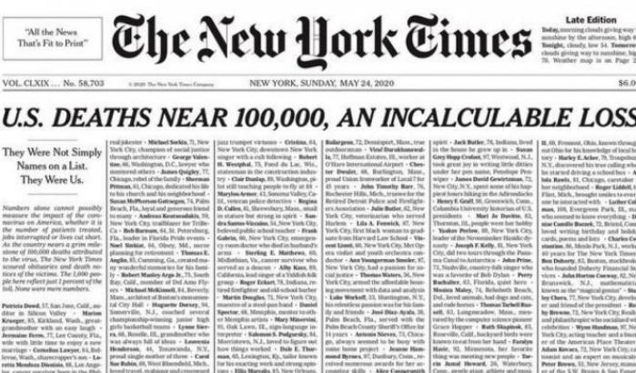 La Prima pagina del Nyt