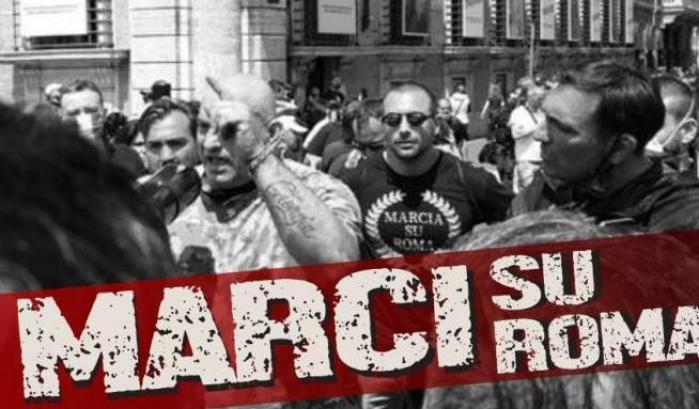 Casapound manifesta a Roma contro governo e lockdown