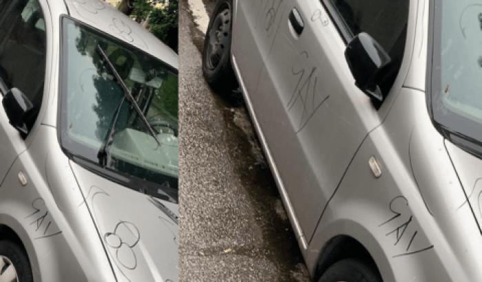 L'auto vandalizzata a Bolzano