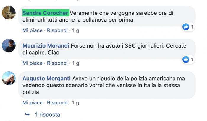 Le minacce contro Teresa Bellanova sulla bacheca di Salvini