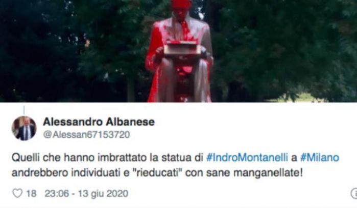I metodi fascisti del vicesindaco di Cerano: "Chi ha vandalizzato Montanelli va rieducato a manganellate"