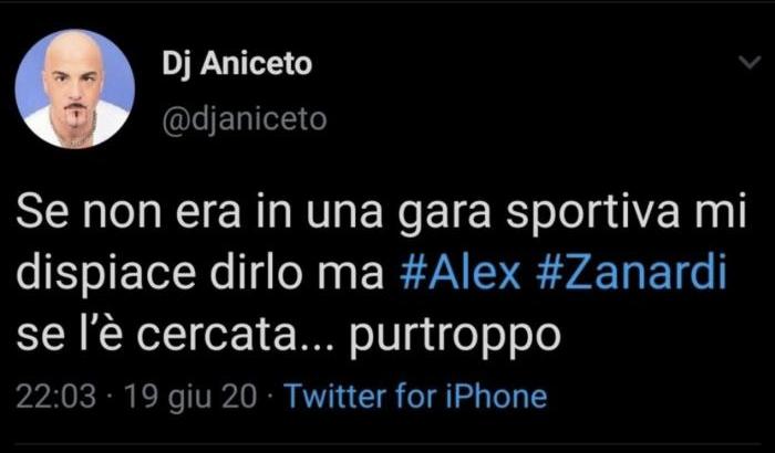 Il tweet contro Zanardi di dj Aniceto