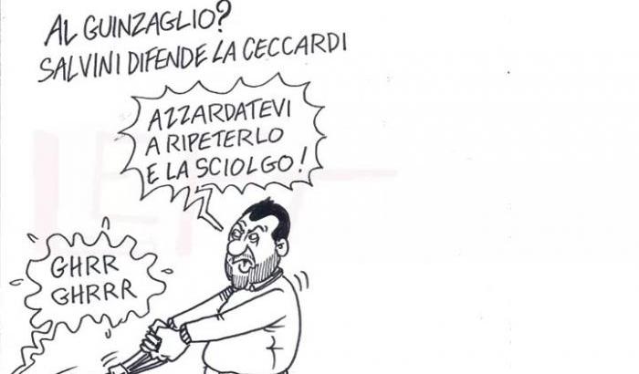 La destra insiste con le accuse di sessismo contro Ceccardi e insorge contro la vignetta di Vauro