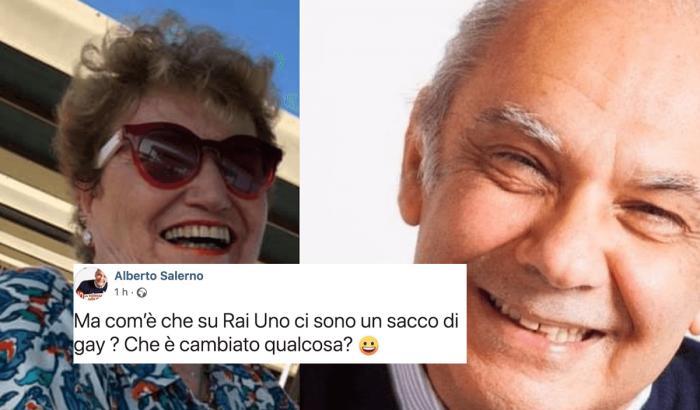 Alberto Salerno: "Su Rai 1 ci sono un sacco di gay", la moglie Mara Maionchi: "Ma cosa ca**o dici?"