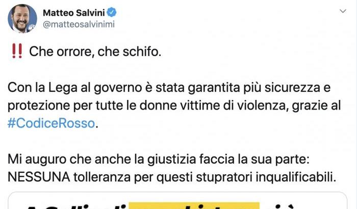 Il post con la fake new di Salvini