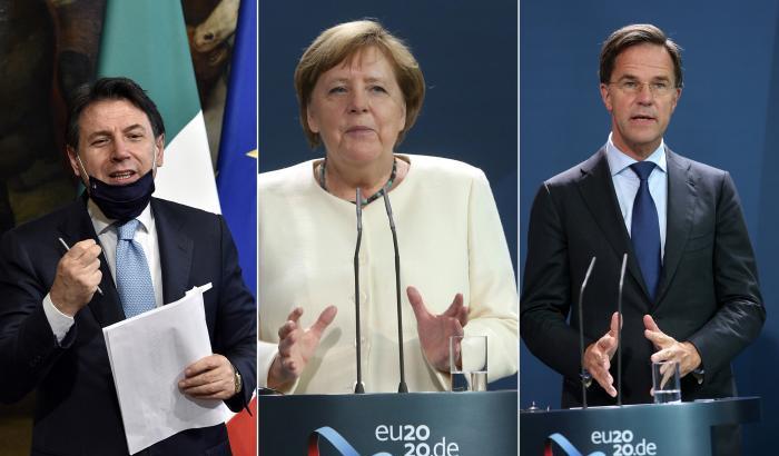 000574D7-conte-merkel-rutte Conte, Merkel, Rutte