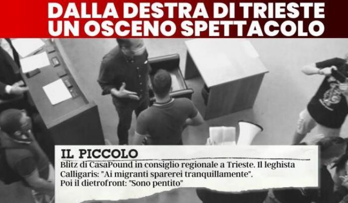 Blitz dei fascisti di Casapound al consiglio regionale del Friuli: perquisizioni