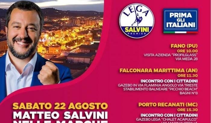 Il tour elettorale di Matteo Salvini nelle Marche