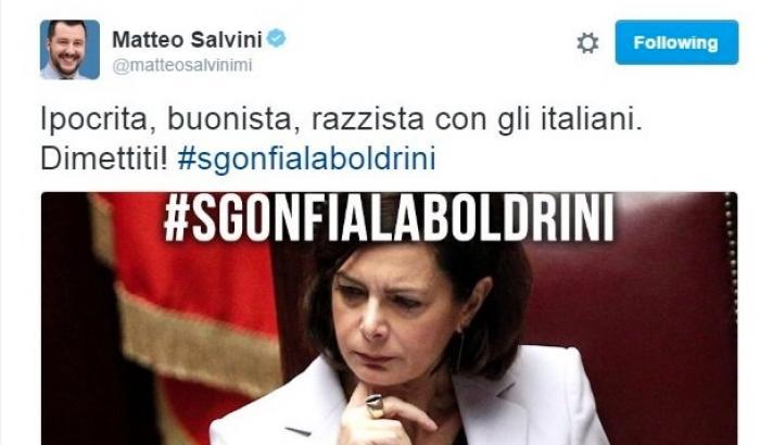 Gli insulti sessisti di Salvini a Laura Boldrini