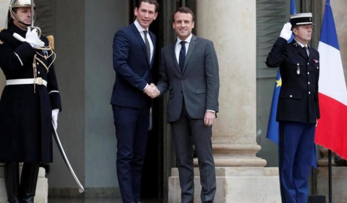 Kurz e Macron, cancelliere austriaco e presidente francese