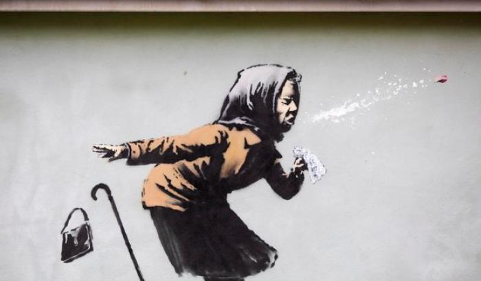 "Lo starnuto": torna Banksy a Bristol con un murale sul Covid