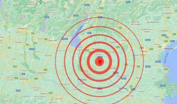 Tre scosse di terremoto nella zona di Verona: la più violenta 4.4 di magnitudo