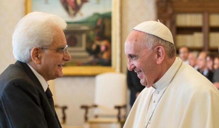 Papa Francesco e il presidente della Repubblica Mattarella