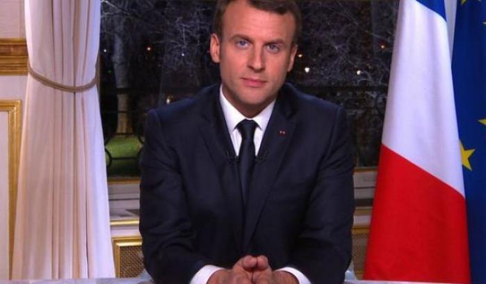 Emmanuel Macron nel suo discorso di fine anno