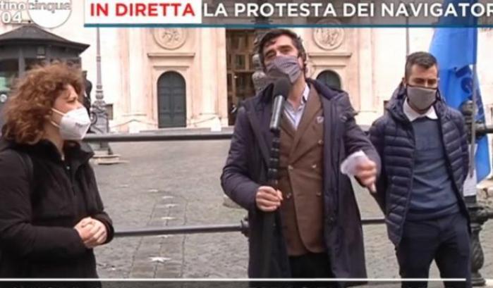 La protesta dei navigator a Roma