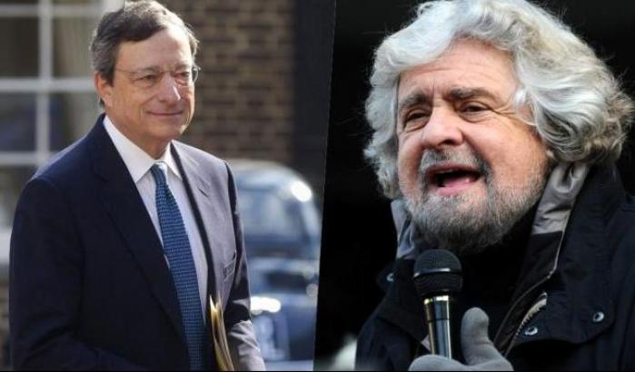 Mario Draghi e Beppe Grillo