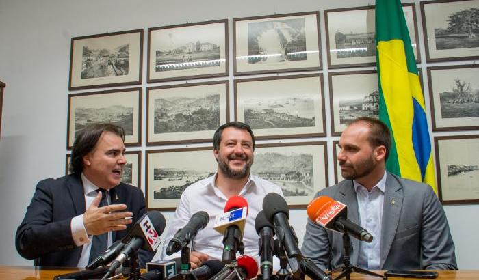 Salvini e Eduardo Bolsonaro