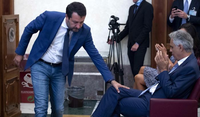 Matteo Salvini e Andrea Bocelli