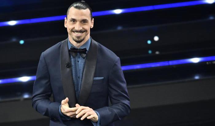 Zlatan Ibrahimović, calciatore svedese e attaccante del Milan conduce la 71° edizione del Festival di San Remo