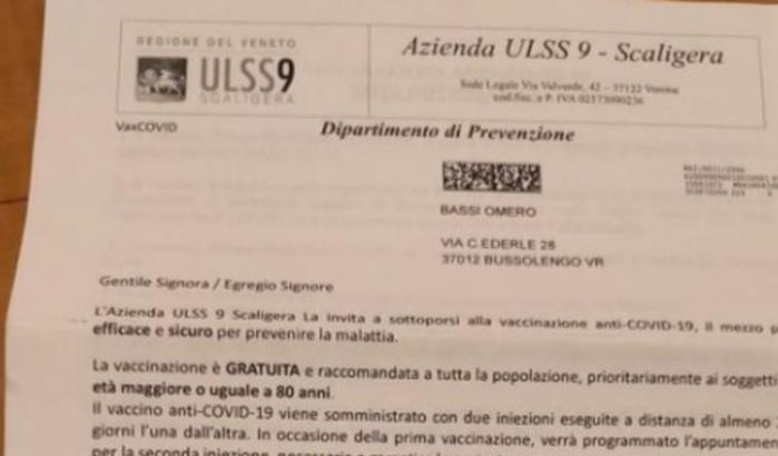 Paradossi Covid: convocato per lettera per il vaccino. Ma era morto nel 1991