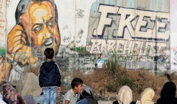 Un murale per chiedere la liberazione di Marwan Barghouti